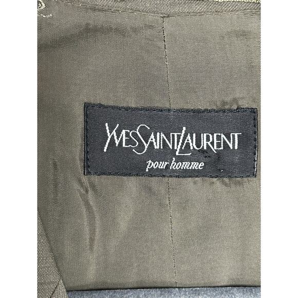 VTG Yves Saint Laurent 3 PC Suit Mens Brown Jacket Vest 54R Pants 36x27 YSL EUC - Picture 9 of 14